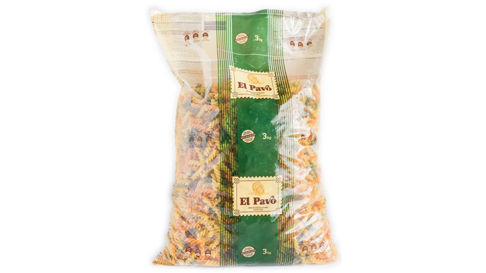 PASTA ESPIRALES PAVO TRICOLOR 3 Kg