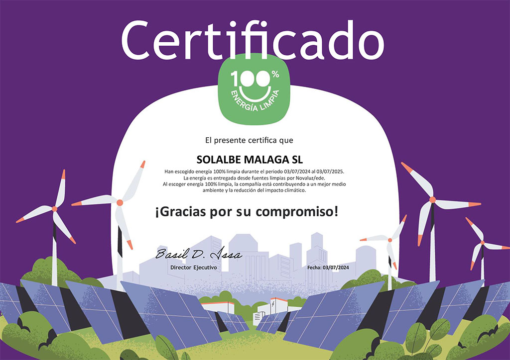 Certificado energia limpia